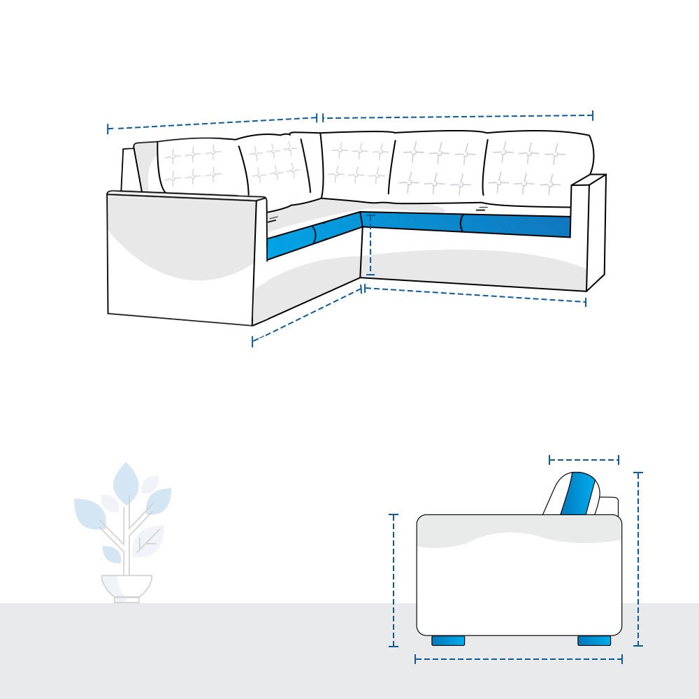 L Shape Couch Custom Covers - Design 1